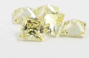 Cubic Zirconia Canary Yellow Princess Faceted 6A Loose Stones (3x3mm - 20x20mm) - Picture 1 of 1