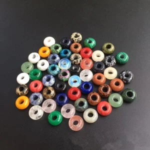 10Pcs 14m Gemstone Universal Large Hole Rondelle Bead for Bracelet DIY Jewelry - Picture 1 of 62