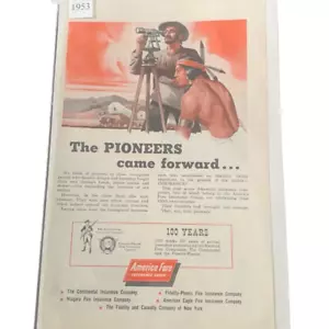 Vintage 1953 American Fore Insurance Group The Pioneers Ad Advertisment - Picture 1 of 4