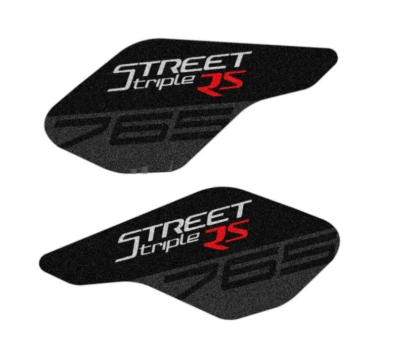 Наклейка на боковые подушечки топливного бака Triumph Street Triple 765 RS 2013–2023 черные - Изображение 1 из 2
