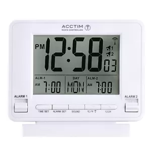 Acctim Delaware Digital Alarm Clock Radio Controlled Dual Couples Alarm - Picture 1 of 7