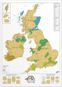 Mapa rascado de Gran Bretaña Reino Unido e Irlanda - Imagen 1 de 2