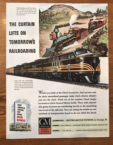 Denver and Rio Grande Railroad Anzeige 1940er Jahre, mit alten und neuen Lokomotiven - Bild 1 von 1