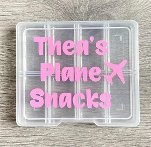 PERSONALISED Snack Box Label Plane Vinyl Decal Sticker - STICKER ONLY 6" X 3" - Picture 1 of 3