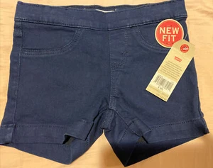 Girls size 8 Regular Soft Levi's Blue Denim Shorty Shorts New - Picture 1 of 3
