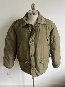VTG Eddie Bauer Goose Down Parka Coat Jacket Military Green Full Zip Mens Large - Picture 1 of 8