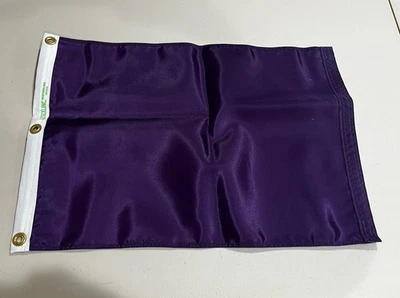Nueva bandera de golf de nailon 13,5" x 21" tamaño púrpura con ojales, tira blanca Foto 1 de 3