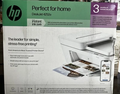 HP DeskJet 4252e Wireless All-in-One Color Printer, Scanner, Copier, New - Image 1 of 4