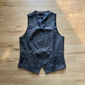 H&M Slim Fit Suit Vest Dark Grey Mens Size 38R Formal Wedding - Picture 1 of 8