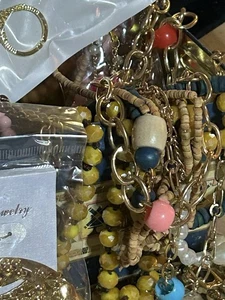 Wearable Fashion Jewelry 15.5 oz Gold Tone Bangles Chains Earrings Lot # 6 Mix - Picture 1 of 13