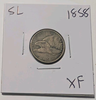 1858-P Philadelphia Flying Eagle Cent Penny SL Small Letters XF Extra Fine  - Image 1 of 3
