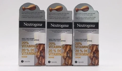 3 Pack Neutrogena Rapid Tone Repair 20% Vitamin C Face Serum 7 Capsules - Image 1 of 1