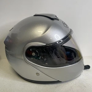 Shoei Neotec Silver Modular Motorcycle Helmet Size Large With Sunglasses - Picture 1 of 11