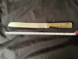 Vtg HARVARD CUTLERY Bread Knife 574 HAND SHARPENED STAIN FREE STEEL USA 13 1/4" - Picture 1 of 6