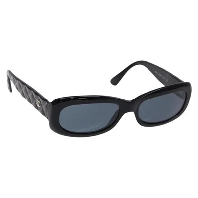 CHANEL Matelasse Sunglasses plastic Black CC Auth 141557 - Image 1 of 4