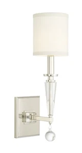 Crystorama Lighting Group 8101 Nickel Paxton Single Light 17"H Wall Sconce - Picture 1 of 12