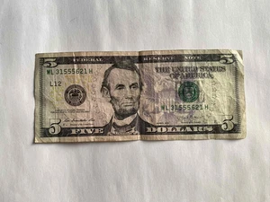 2013 FIVE Dollars Note $5 Dollar real paper money US United State ML 31555621 H - Picture 1 of 3