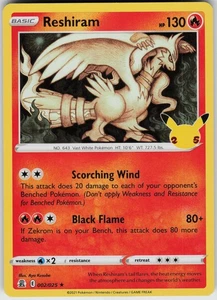 Tarjeta Pokémon Reshiram 002/025 Holo Casi Como Nueva Celebraciones - Imagen 1 de 2