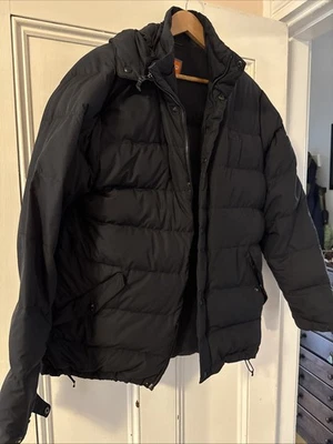 Chaqueta de invierno Merrel Down Fill acolchada azul con capucha 600 rellenos nieve mediana M Foto 1 de 4