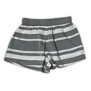 Nordstrom Casual Shorts Elastic Waist Rayon Striped Pattern Gray Girls 8/10 NWOT - Picture 1 of 8