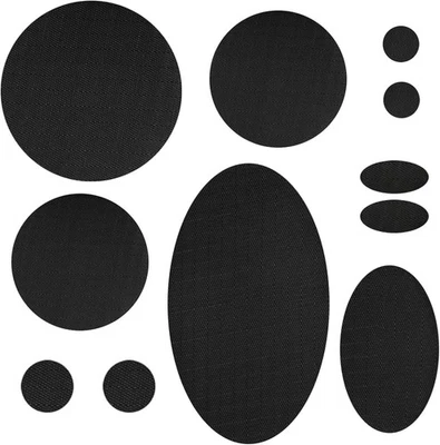 GRVICH 11 PCS Kit- Repair Patches for Down Jackets, Nylon Tape no, Black