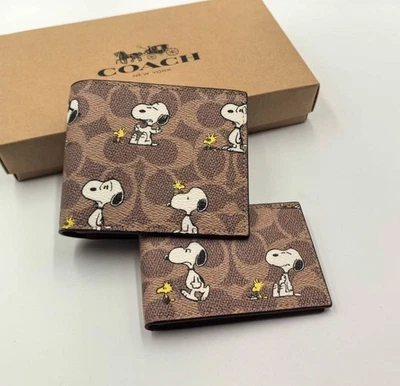 NWT Coach X Peanuts 3 In 1 Wallet In Signature Canvas Snoopy Print CBK56 2 Piece - image 1 of 4