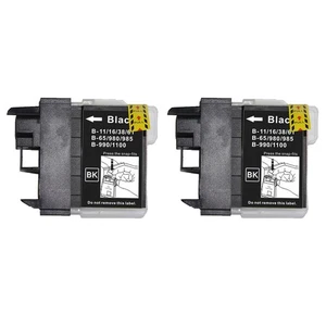 2 Black Ink Cartridges compatible with Brother MFC-J415W & DCP-J515W - Picture 1 of 4
