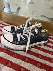 Converse All Star Boys Size 12 Blue Canvas Trainers - Picture 1 of 7