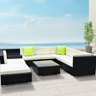 Garden Outdoor Furniture Sofa Set Pool Lounge Wicker Setting Aluminium Frame 9pc