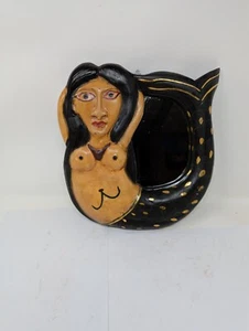 Espejo sirena pequeño de madera hecho a mano indonesio/balinés - Imagen 1 de 3