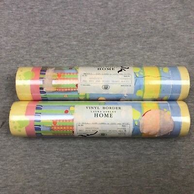 NEW 2 Rolls Vintage LAURA ASHLEY Home Vinyl Boader Teddy Bears 10m x 265mm wide - Image 1 of 4