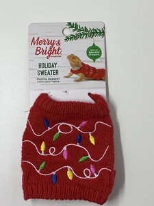 Merry & Bright Petsmart Holiday Sweater Ugly Christmas Lights Reptiles NEW - Picture 1 of 2