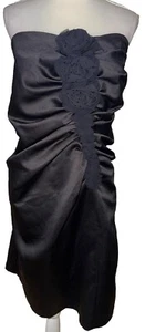 David's Bridal Women's Prom Evening Dress Satin Black Strapless Size 24 - Picture 1 of 7
