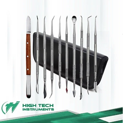 10Pc Wax Carving Set Double Ended Spatulas Sculpting Art Craft Hobby Clay + Case - Image 1 of 3