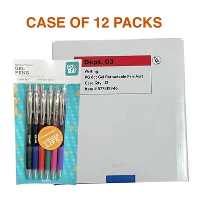 CASE OF 12 Packs Of Pen+Gear Retractable Gel Pens, Medium Point, 6 Ct, Assorted - Image 1 of 2