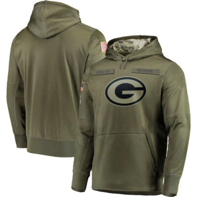 Sudadera térmica con capucha para hombre Olive Green Bay saludo al servicio lateral Foto 1 de 4