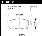 Hawk Front Disc Pads And Brake Shoes For 2012 Subaru Impreza