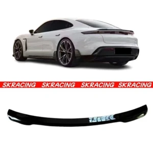 Fits 2020-2024 Porsche Taycan Glossy black Rear Trunk Spoiler Lid Wing Bodykits - Picture 1 of 11