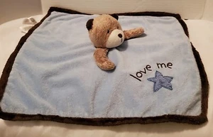 Manta de seguridad Carter's Love Me azul marrón oso sonajero estrella Lovey Carters - Imagen 1 de 3
