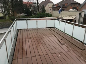 Balkongeländer Geländer Edelstahl Balkon Terrasse Bausatz 8,38 mm VSG Glas - Bild 1 von 17