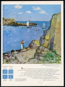 1949 Maine Coast luna de miel Nicolai Cikovsky arte De Beers anuncio impreso vintage - Imagen 1 de 7