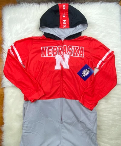 Nebraska Cornhuskers NCAA Bodysuit One Piece Pajamas Adult Men's Large NWT Cover