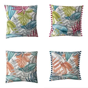 Exotic Maldives leaf Rainforest Botanical tropical plant Garden cushion cover - Picture 1 of 9