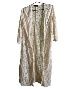Crossroads 8/10 Crochet Open Front Long Cardigan - Picture 1 of 4