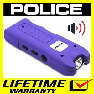 POLICE Stun Gun 628 700 BV Rechargeable Flashlight Siren Alarm Purple - Picture 1 of 9