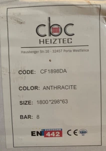 CBC Heiztec CF1898DA Flach Heizkörper Heizpaneel Wandheizung Anthrazit - Bild 1 von 2