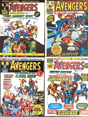 AVENGERS. NUMBER'S 1-4 (4 SCARCE MARVEL MAGAZINE LOT). 1973. - Image 1 of 4
