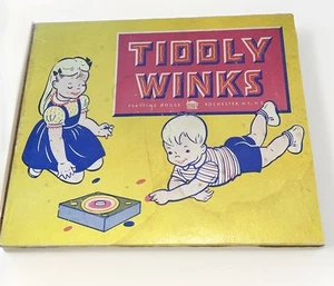 Vintage Tiddly Winks Game By Play House with Chips an Glass 1950's - Picture 1 of 8