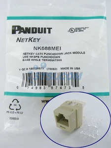Panduit NetKey NK688MEI Cat6 Keystone Jack Module, Ivory ~STSI - Picture 1 of 3