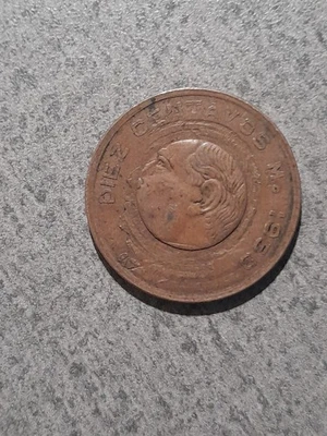 * ERROR COIN * MEXICO * 10 centavos 1959 * Lot Au24 * - Image 1 of 3
